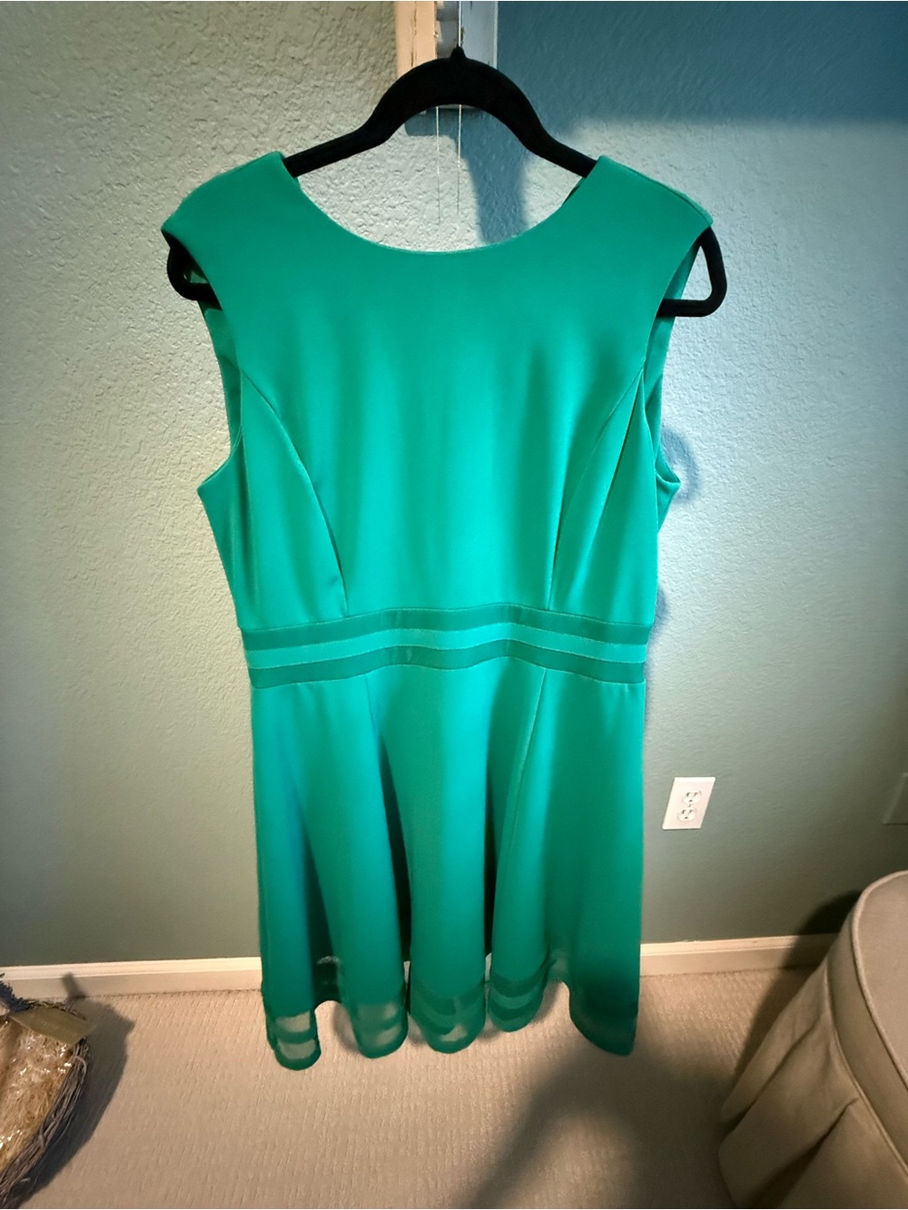 NWT Calvin Klein Teal Fit-and-Flare Midi Dress